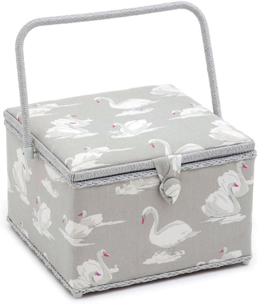 Swans Pebble Large Square Sewing Box, Hobby Gift HGX/350