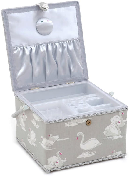 Swans Pebble Large Square Sewing Box, Hobby Gift HGX/350