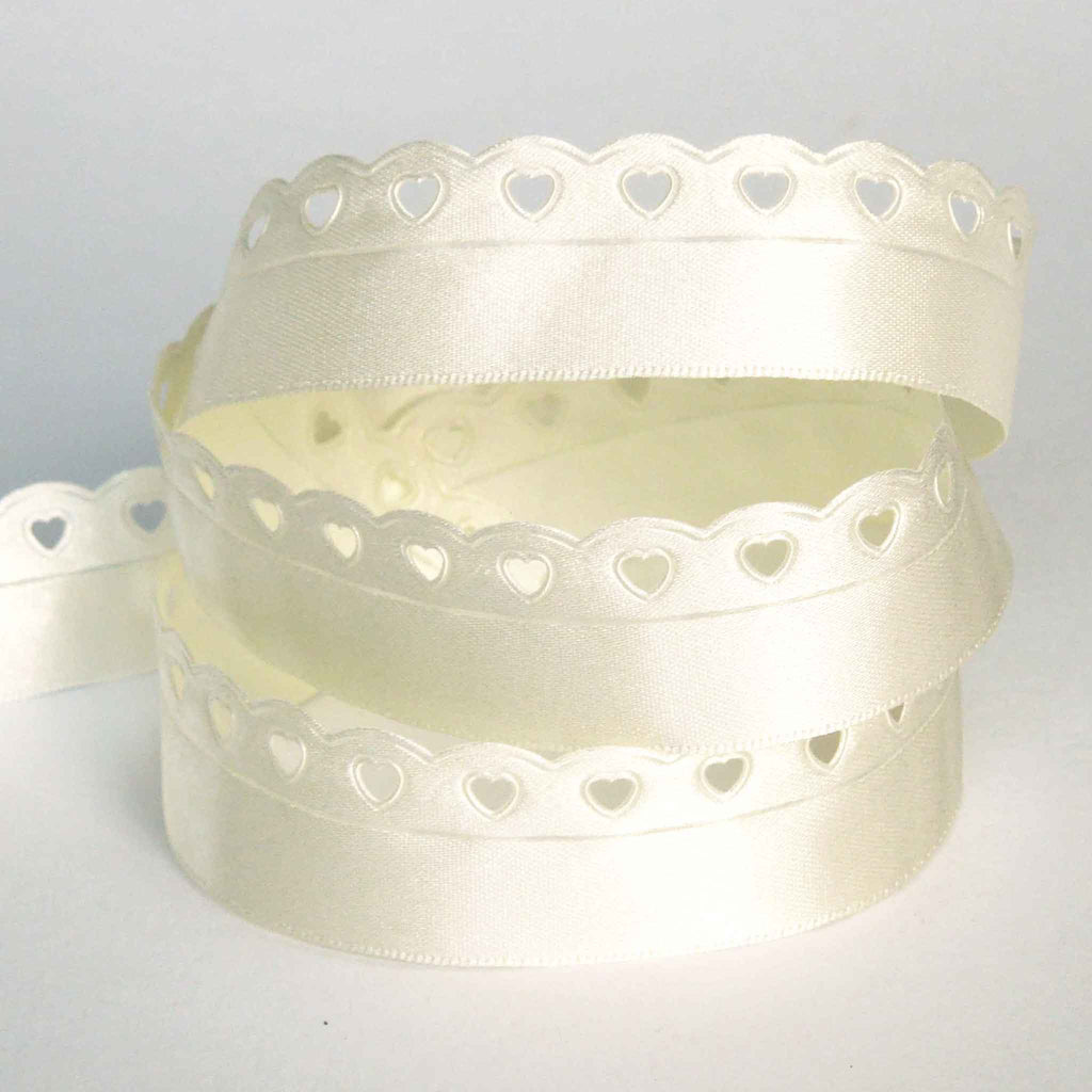 Heart Cut Out Ribbon Lace Heart Cut Out Ribbon - Bridal White - Berisfords - 12mm - 22mm ...