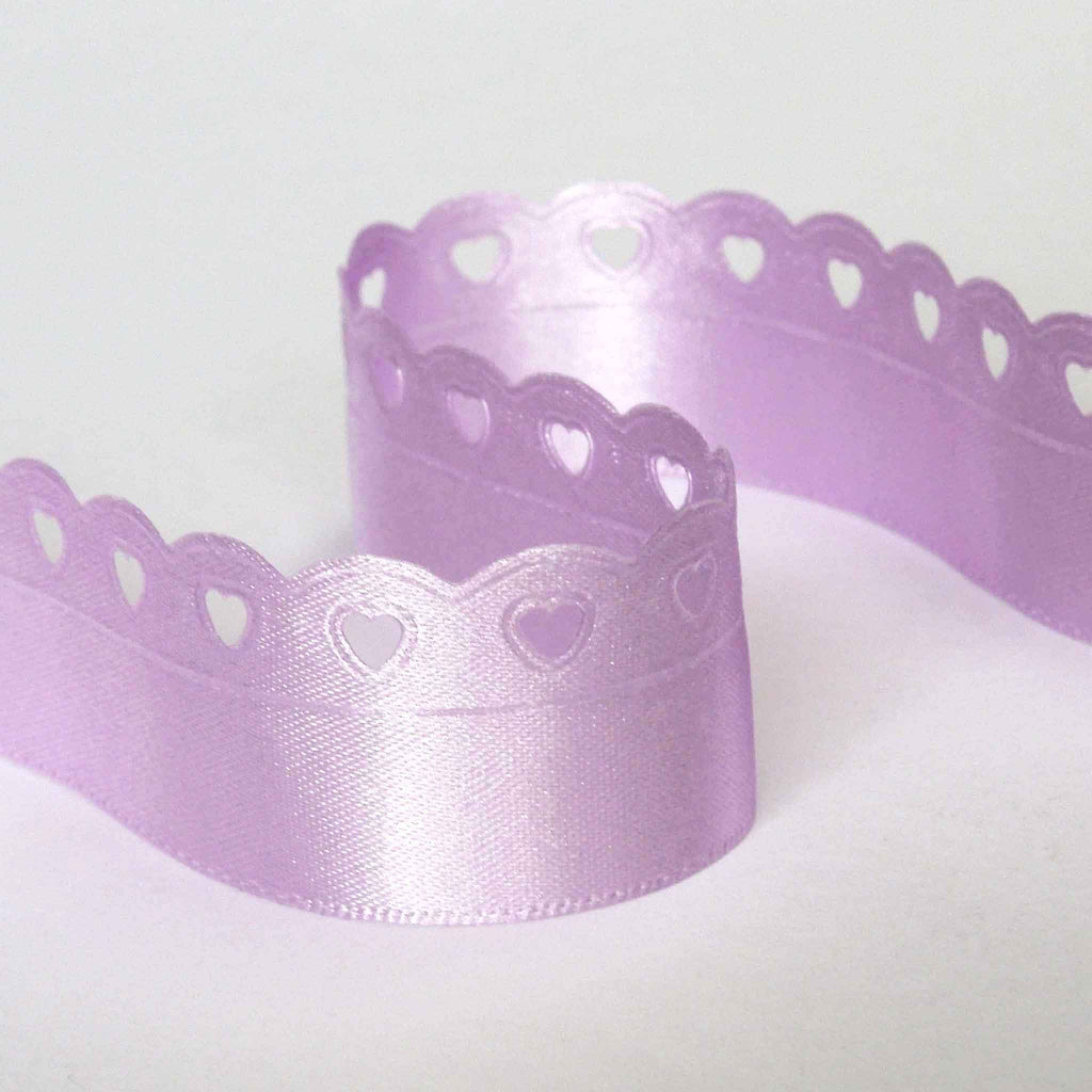 Heart Cut Out Ribbon Lace Heart Cut Out Ribbon - Helio - Lilac - Berisfords - 12mm - 22mm ...