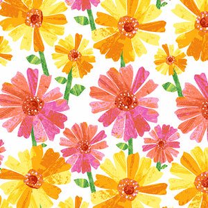 Flower Fancy Cotton Fabric - Day - Andover Fabrics 9833/L - The Very Hungry Catepillar