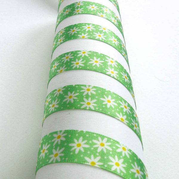 Daisy Chain Ribbon Green Berisfords 15mm - 25mm