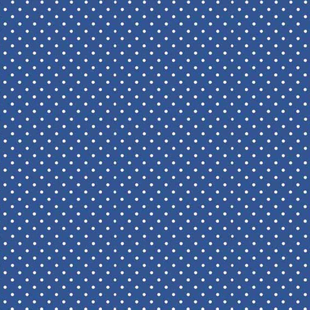 Spot On New Marine Blue Cotton Fabric Makower 830/B68 - Basics Collection
