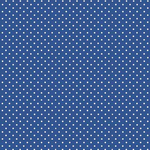 Spot On New Marine Blue Cotton Fabric Makower 830/B68 - Basics Collection