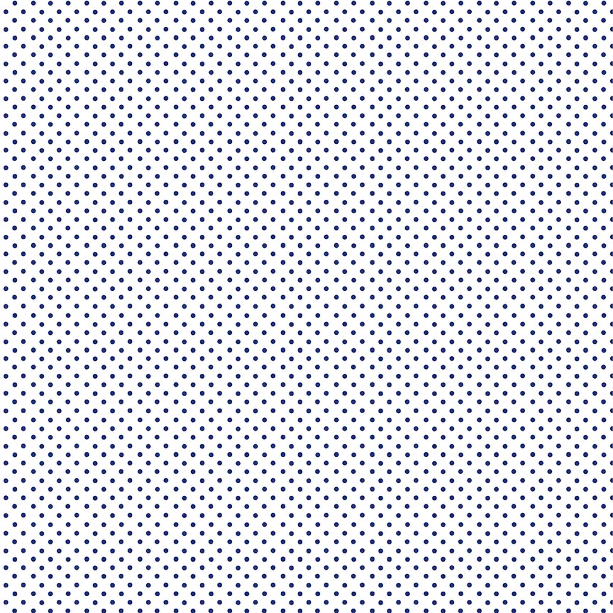 Spot On White and Navy Cotton Fabric Makower 830/WB9 - Basics Collection