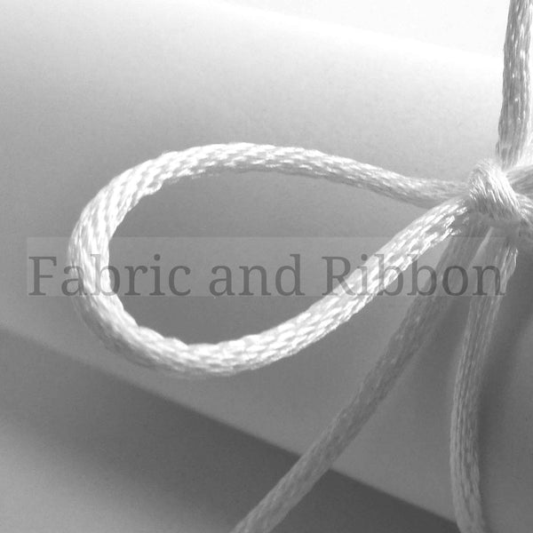 2mm Rattail Cord White Rope Ribbon - Berisfords