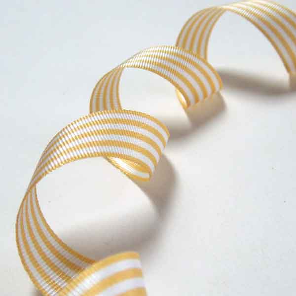 Striped Ribbon - Beige - Berisfords - 9mm - 16mm