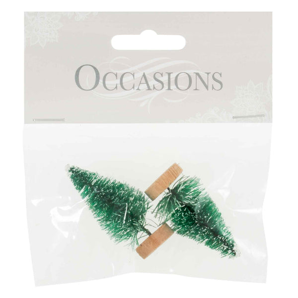 Mini Frosted Christmas Trees 2 Pieces Decoration - Trimits BCB2315
