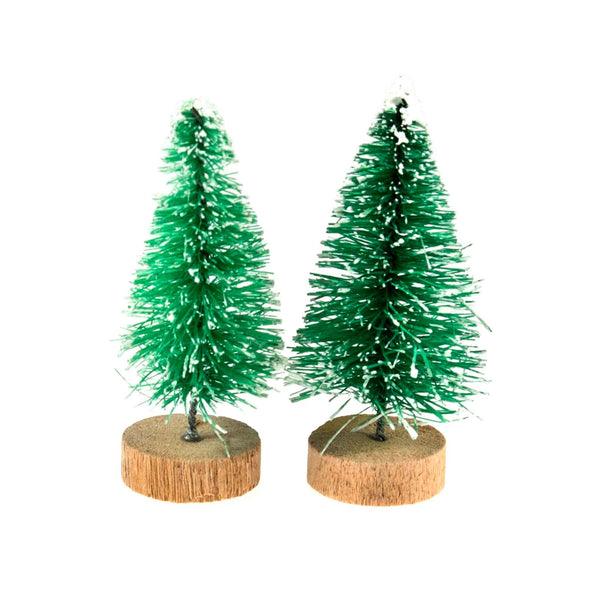 Mini Frosted Christmas Trees 2 Pieces Decoration - Trimits BCB2315