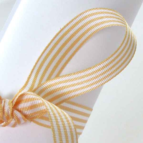 Striped Ribbon Beige Berisfords 9mm - 16mm
