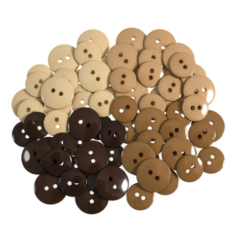 Craft Waterfall Brown Trimits 19 and 15 mm - 72 Buttons