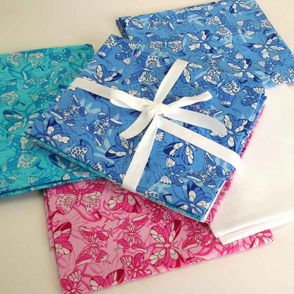 Butterfly Fat Quarter Pack 4 Pieces - Cotton Fabric