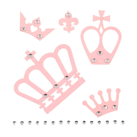 Crown Gems Pink Craft Embellishments C2243PK - Pack of 5