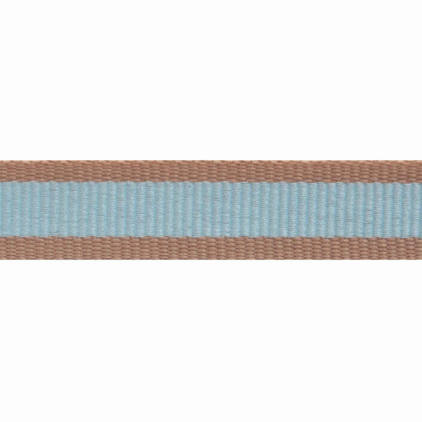 15mm Oatmeal Stripe Ribbon Baby Blue - Berisfords