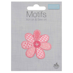 Pink Patchwork Flower Motif Iron or Sew On - Trimits CFM2\054