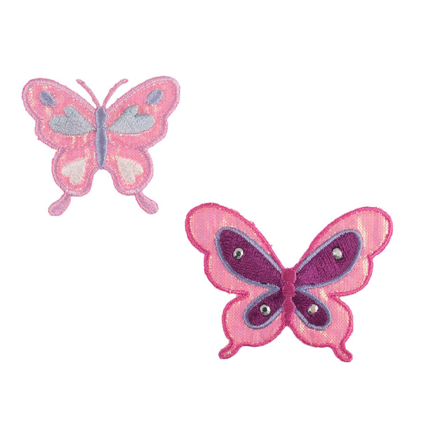 Pink Big and Small Butterfly Motifs Iron or Sew On - Trimits CFM2\066