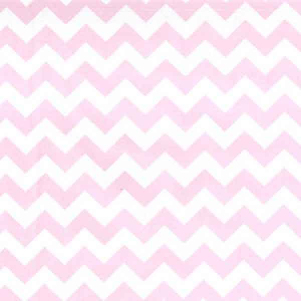 Chevron Pink and White Poplin Cotton Fabric by Rose & Hubble