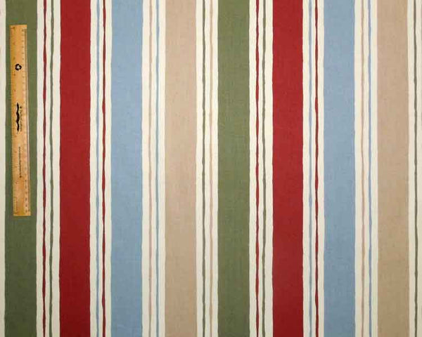 Cranbourne Stripe Blue Green Rust Beige - Prestigious Textiles