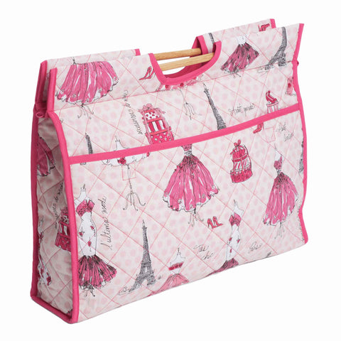 Craft Bag with Wooden Handles Pink Fashion Week - Hobby Gift HGCB/208
