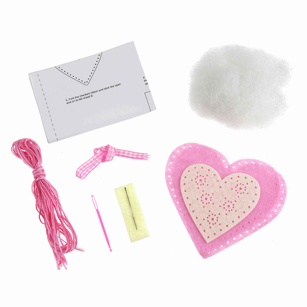 Felt Heart Kit, Make Your Own Pink Heart, GCK016