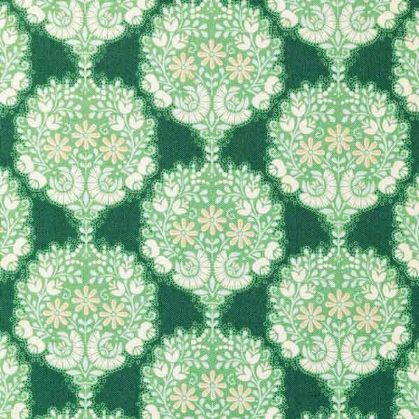 Flower Tree Blue Cotton Fabric, Harvest Collection, Tilda 481490