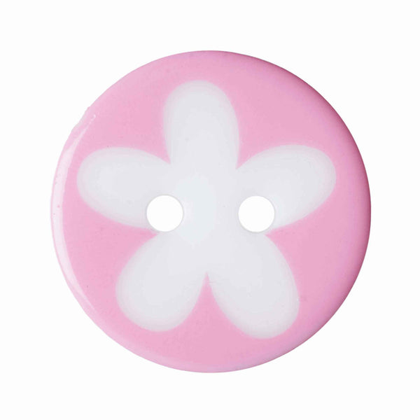 17 mm Flower Light Pink 2 Hole Buttons - Pack of 10