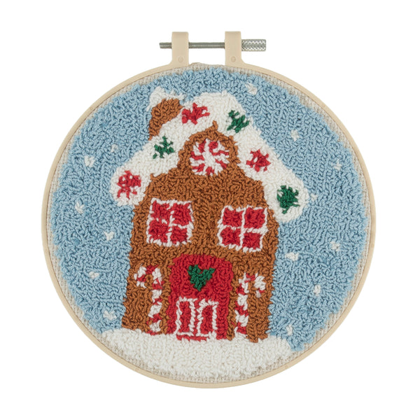 Embroidery Punch Needle Hoop Kit Gingerbread House - Trimits GCK127