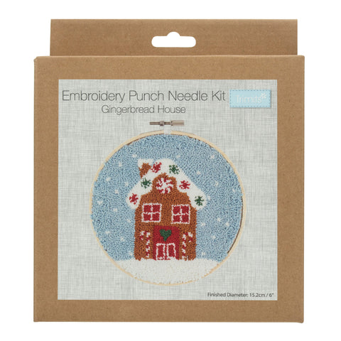 Embroidery Punch Needle Hoop Kit Gingerbread House - Trimits GCK127