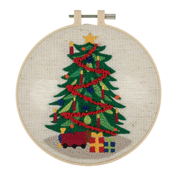 Embroidery Punch Needle Hoop Kit Christmas Tree - Trimits GCK161