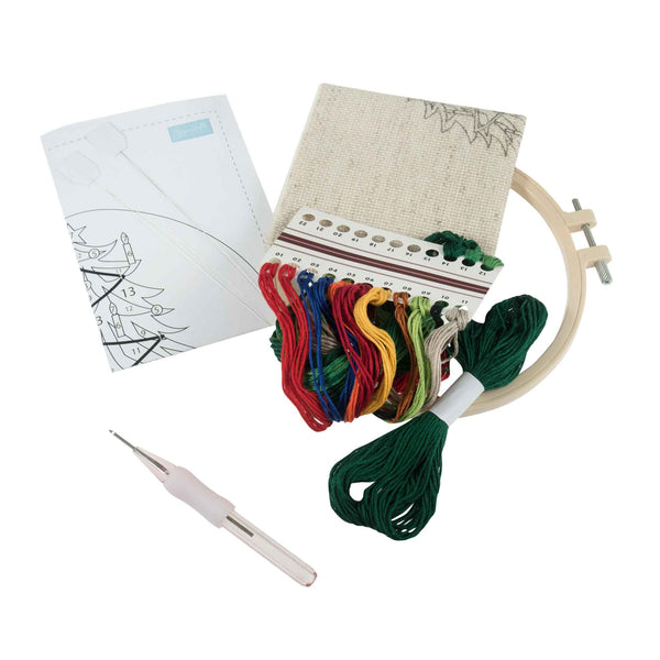 Embroidery Punch Needle Hoop Kit Christmas Tree - Trimits GCK161