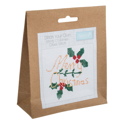 Mini Counted Cross Stitch Kit Merry Christmas - Trimits GCS38