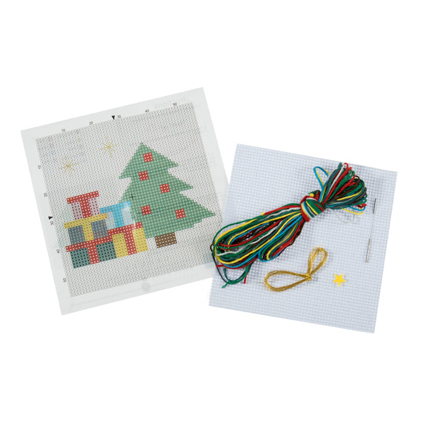 Mini Counted Cross Stitch Kit Tree with Presents Christmas - Trimits GCS46