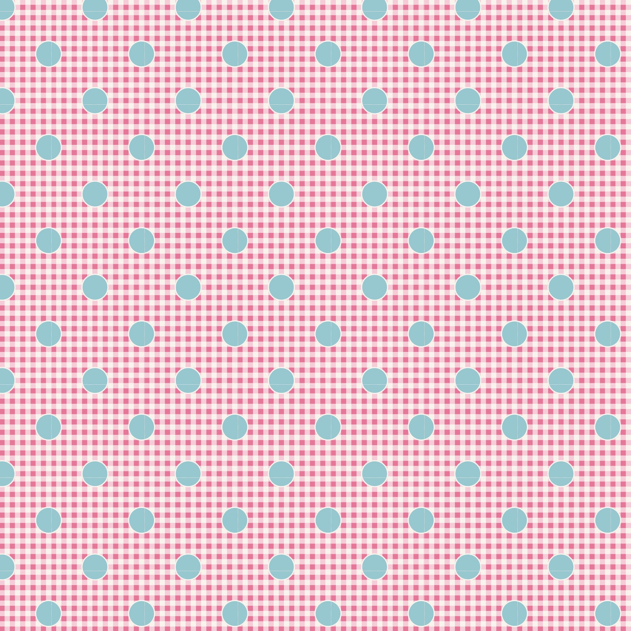 Gingdot Rose Cotton Fabric, Happy Campers Collection, Tilda 100232