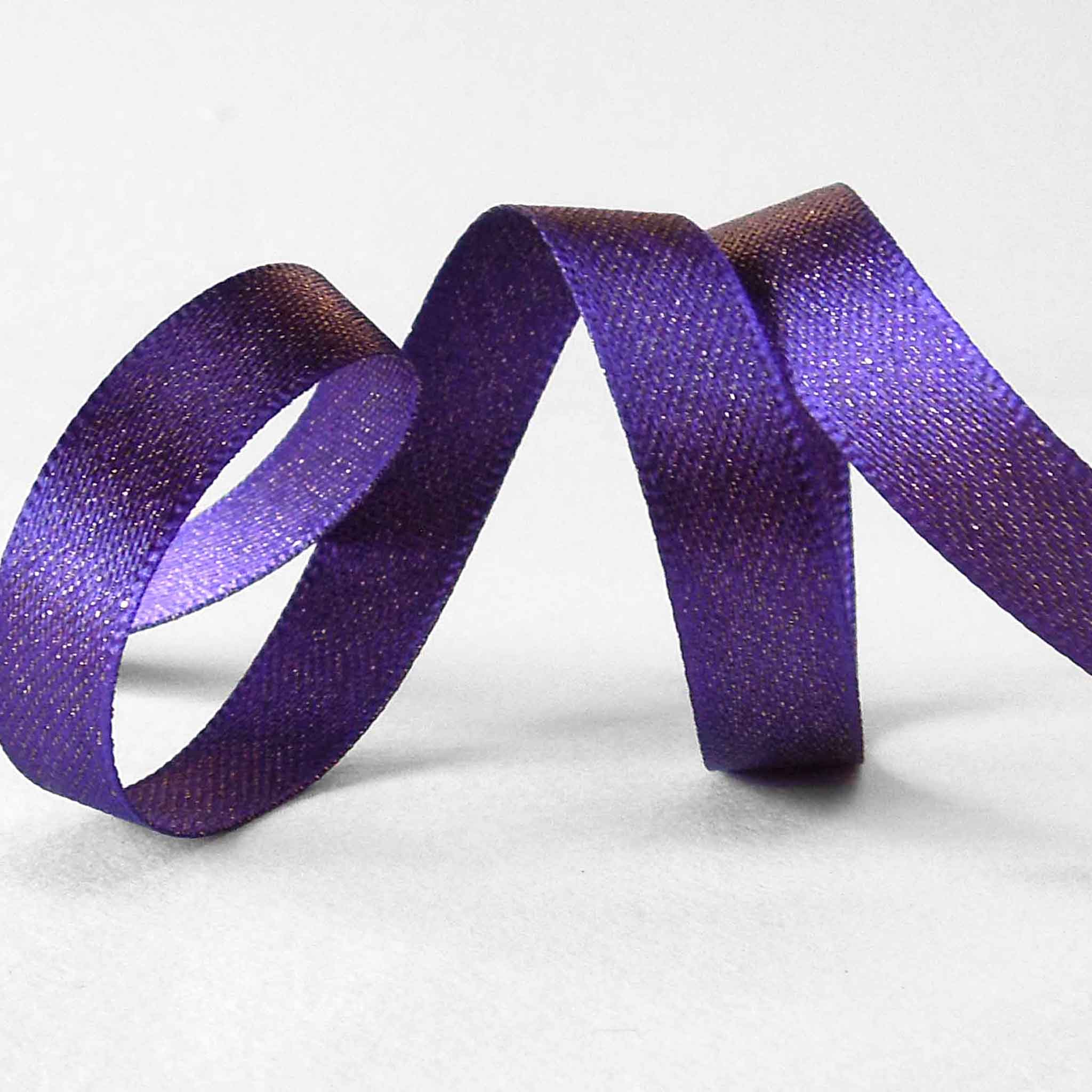 Glitter Satin Ribbon - Liberty - Purple - Berisfords - 10mm