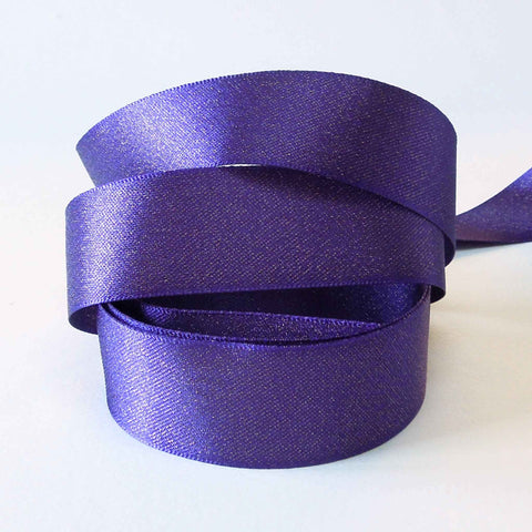 Glitter Satin Ribbon - Liberty - Purple - Berisfords - 10mm - 15mm - 25mm