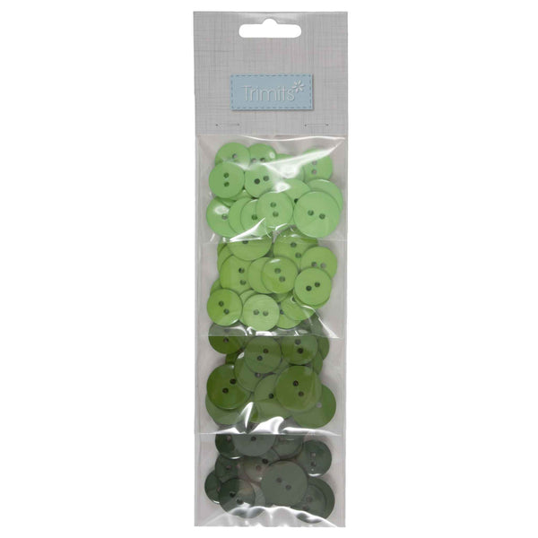 Craft Waterfall Green Trimits 19 and 15 mm - 72 Buttons
