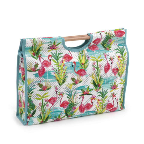Craft Bag with Wooden Handles Flamingos - Hobby Gift HGCB/324