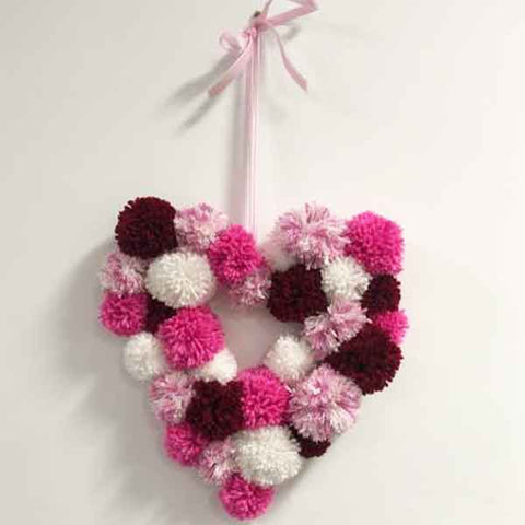 PomPom Heart Wreath Project