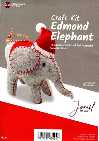Christmas Edmund Elephant Felt Craft Kit - Jomil FK34