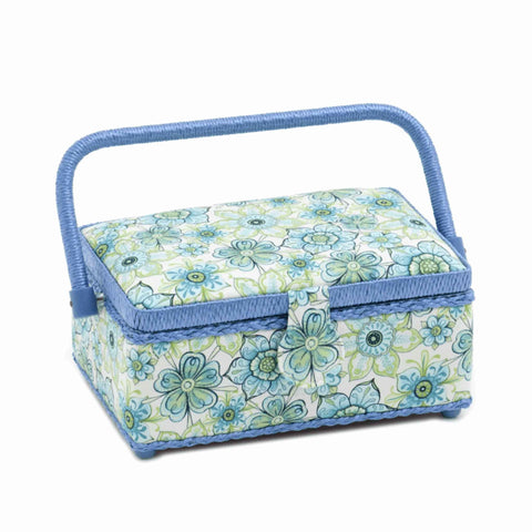 Sewing Box Small Rectangle Blue Lydia - Hobby Gift HGSR/280