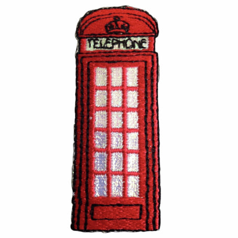 Large Red Telephone Box- Iron or Sew On - S&W M095