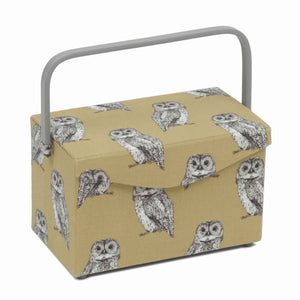 Sewing Box Fold Over Lid Medium Autumn Owlet - Hobby Gift