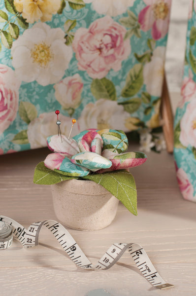 Pincushion Flower Pot Rose Blossom - Hobby Gift PCFP\595