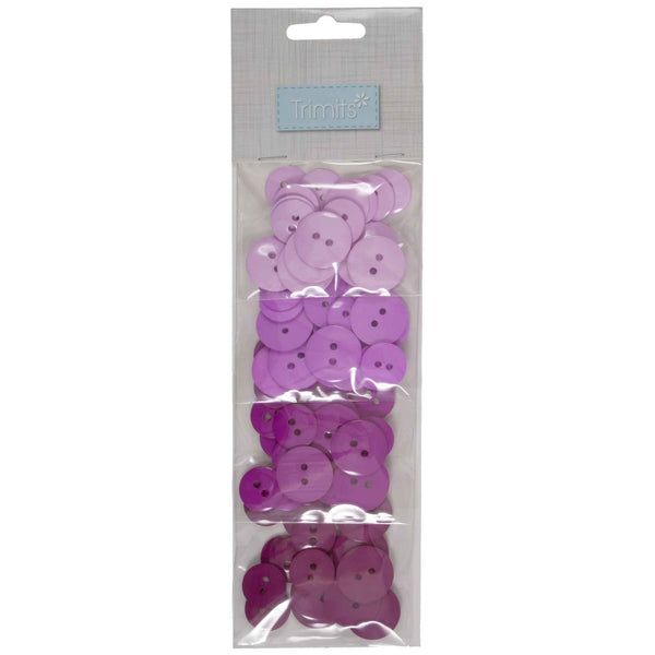 Craft Waterfall Pink Trimits 19 and 15 mm - 72 Buttons