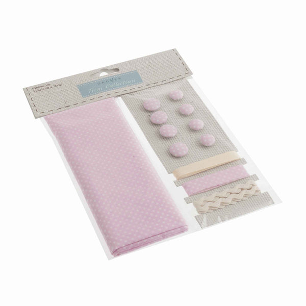 Pink Polka Dot Cotton Fabric Craft Pack