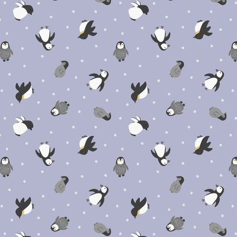 Small Things Polar Animals - Lewis and Irene - Penguins on Iced Lilac with Pearlescent SM44.1