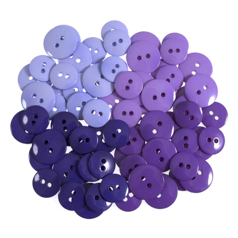 Craft Waterfall Purple Trimits 19 and 15 mm - 72 Buttons