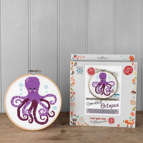 Purple Octopus Cross Stitch - The Crafty Kit Company