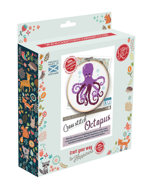 Purple Octopus Cross Stitch - The Crafty Kit Company