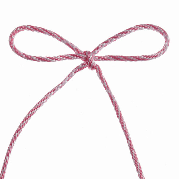 3mm Bakers Twine- Rose Pink White - Berisfords